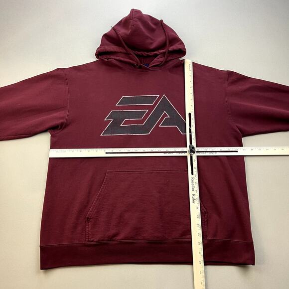 Vintage EA Sports Hoodie Sweatshirt Adult XL Maroon Electronic Arts Video Game - Picture 7 of 10